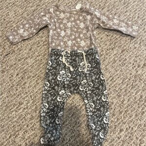 Jamie Kay Floral Kids Matching Set in Brown and Gray